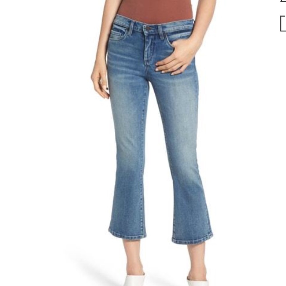 Blank NYC Varick Cropped Flare 26 Boho Mid Rise